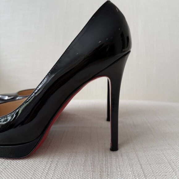 Christian Louboutin New Simple 120 Black Patent Leather Heels - Picture 7 of 15
